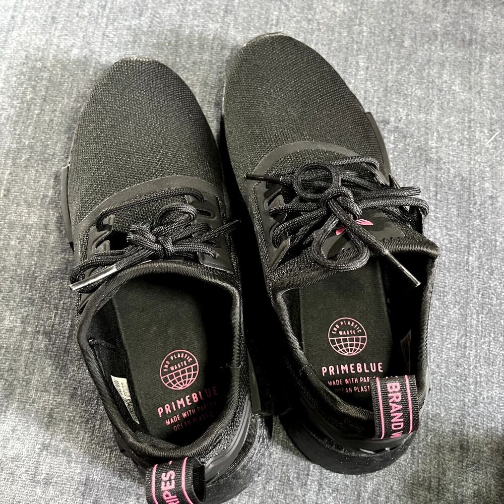 Adidas NMD R1 Primeblue Core Black/ Solar Pink Women's Size 7